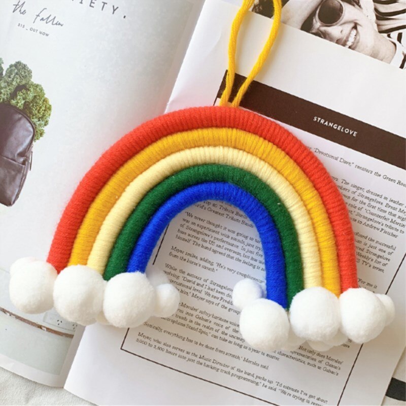 INS Nordic Hand Woven Cloud Rainbow Pendant For Kids Room Decorations Baby Bed Tent Hanging Ornaments Nursery Decor Photo Props - Provence Home Living Store