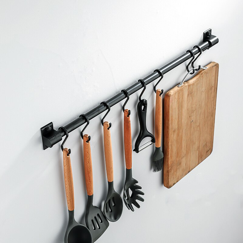 Storage Shelf Hanging Hooks Multifunction Hanger Kitchen Rail Rack with Removable Hooks Wall Mounted Storage Hooks - Provence Home Living Store