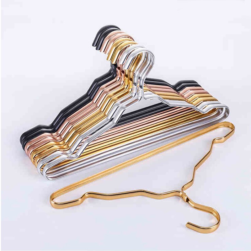 10pcs Metal Clothing Hangers Wardrobe Storage Rack Home Coat Pants Anti-slip Drying Hangers Adult/Child Clothes Rack Organizer - Provence Home Living Store