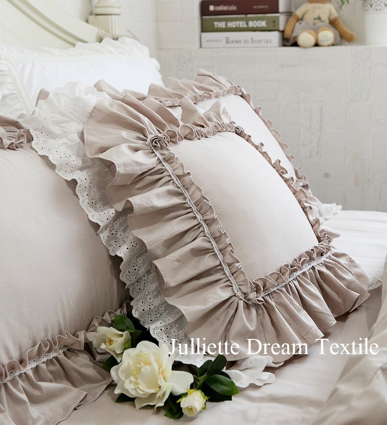 Luxury European Ruffle lace cushion cover wrinkle pillow cover cake layer princess christmas pillow cover throw pillow covers - Provence Home Living Store