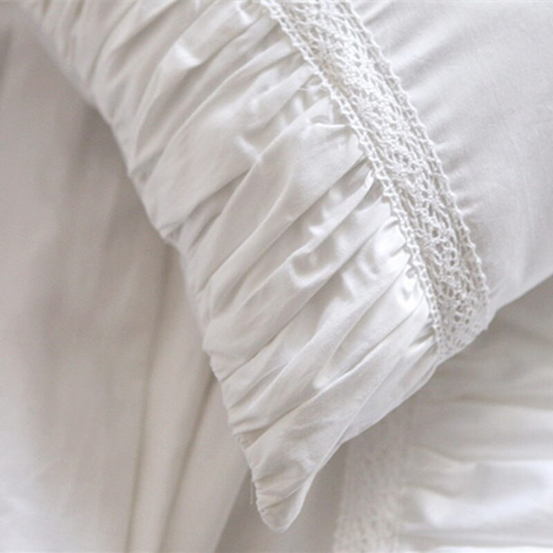 Super Luxury white lace ruffle square pillow case wedding decorative bedding textile sofa pillow princess cushion cover sale - Provence Home Living Store