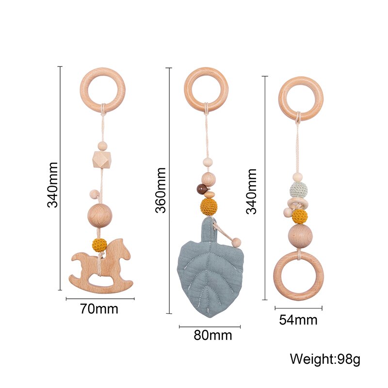 Baby Teether Wooden Gym Play Montessori Wooden Animal Rodent Ring Bead For Kid Teeth Pendant Mobile Bed Holder Baby Products Toy - Provence Home Living Store