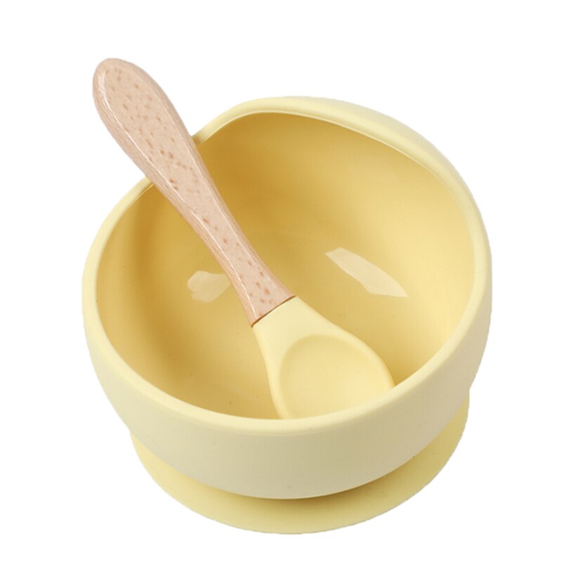 2PCS/1Set Baby Feeding Bowl Food Grade Silicone NO BPA Children Feeding Bowl Waterproof Spoon Baby Kitchen Non-slip Tableware - Provence Home Living Store