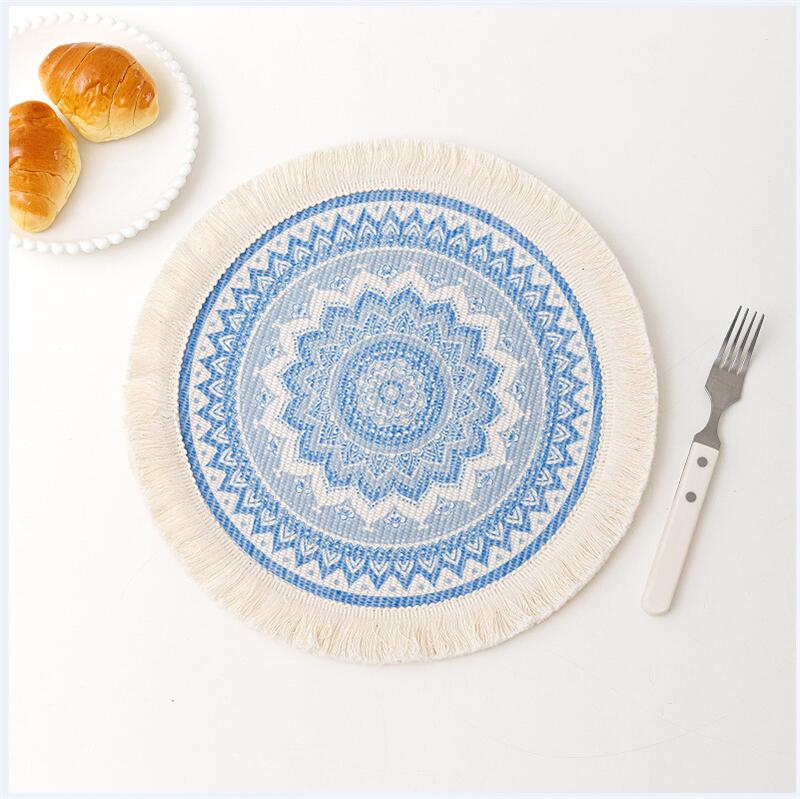 Bohemian Mandala Cotton Rope Woven Placemats Macrame Tassels Table Mats Insulation Pads Coffee Cup Coaster Farmhouse Decor Props - Provence Home Living Store