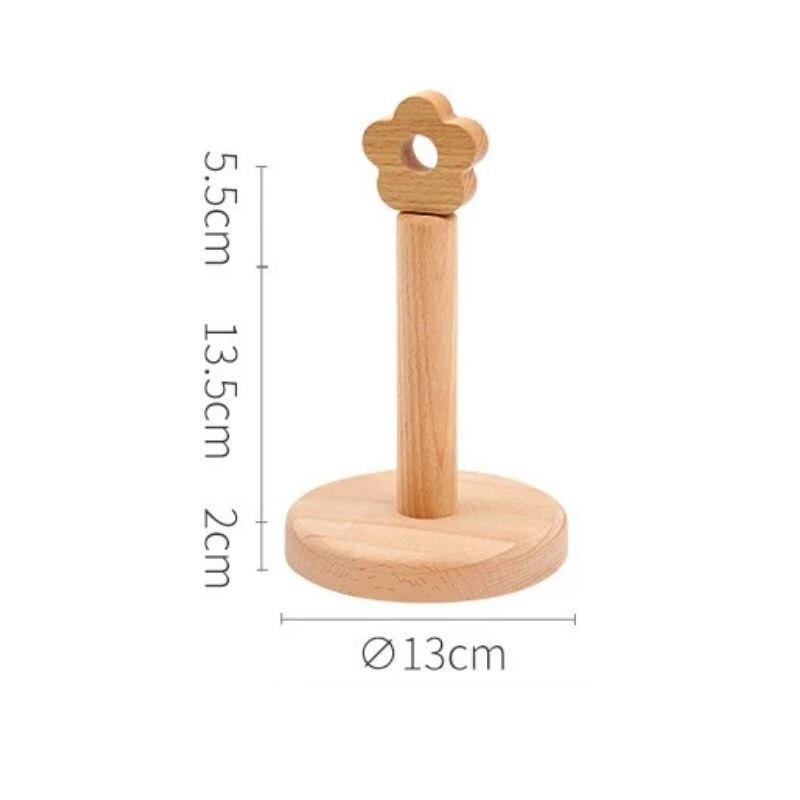 Wooden Paper Roll Holder Kitchen Tissue Stand Dining Room Organizer Bathroom Toilet Paper Holder Home Towel Storage Rack - Provence Home Living Store