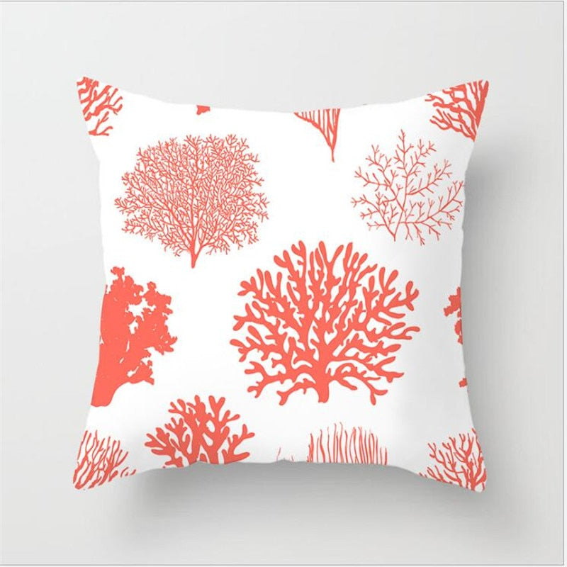 1pcs Coral Orange Cushion Cover Starfish Geometric Decorative Pillow Case Polyester Office Car Sofa Throw Pillowcases Home Decor - Provence Home Living Store