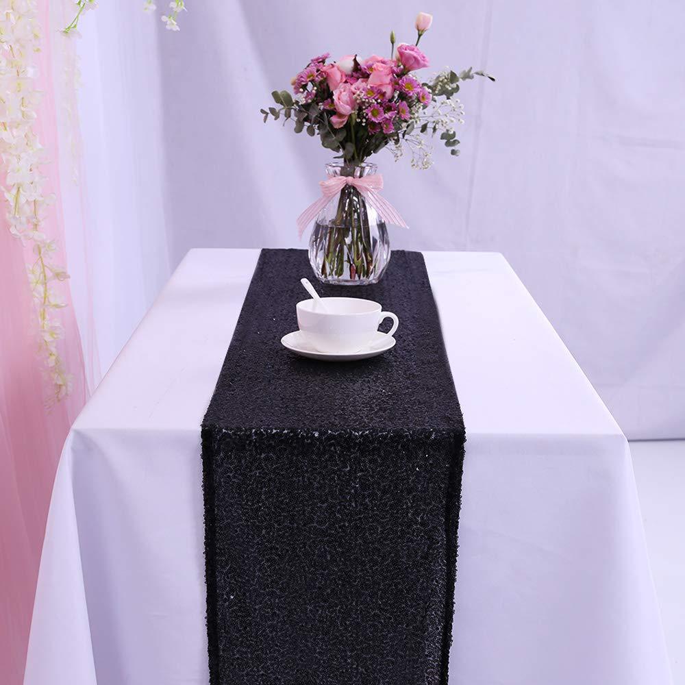 Sequin Table Runner Sparkly Event Party Supplies Fabric Decorations for Holiday Bridal Wedding Birthday Christmas Cloth Decor - Provence Home Living Store