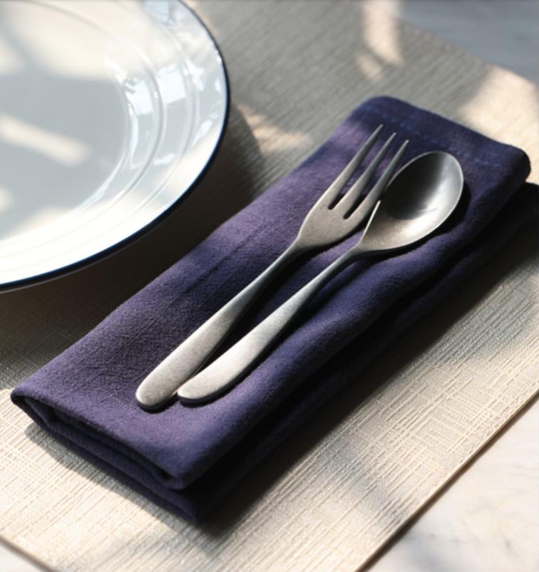 2PCS 40x40cm Skin-Friendly Dinner Napkins,Dinning Washable Cloth Handkerchief,Solid Colour Cotton Linen Kitchen Soft Tea Towel - Provence Home Living Store