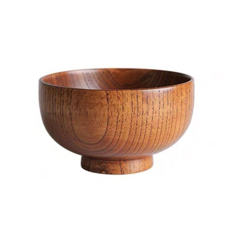 Acacia Wood Serving Bowl For Fruits or Salads Japanese Style Single Bowl Wood Rice Soup Bowl Food Container Kitchen Tableware - Provence Home Living Store