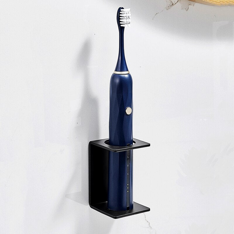 Wall Mounted Electric Toothbrush Holder Black Toothpaste Holder For Bathroom Shelf White Storage Rack For Home Drop Shipping - Provence Home Living Store