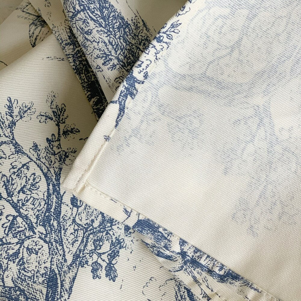 Top French style table cloth Vintage blue printed tablecloth Quality thicken linen table cover table mats for dining table cloth - Provence Home Living Store