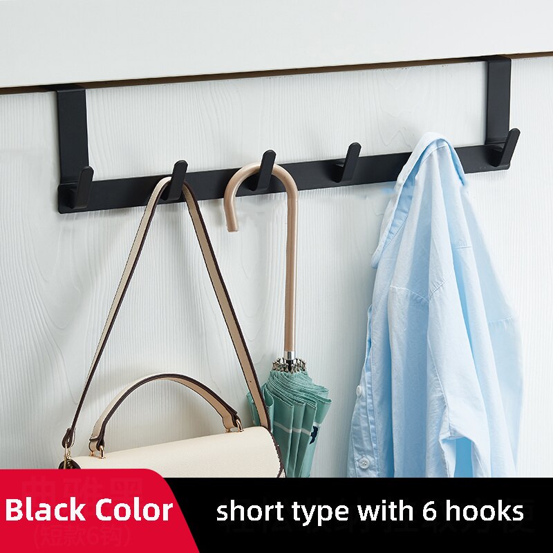 Black Hook Behind The Door Punch Free Hanger Storage On The Bedroom Door Wall Hanging Door-back Clothes Holder - Provence Home Living Store