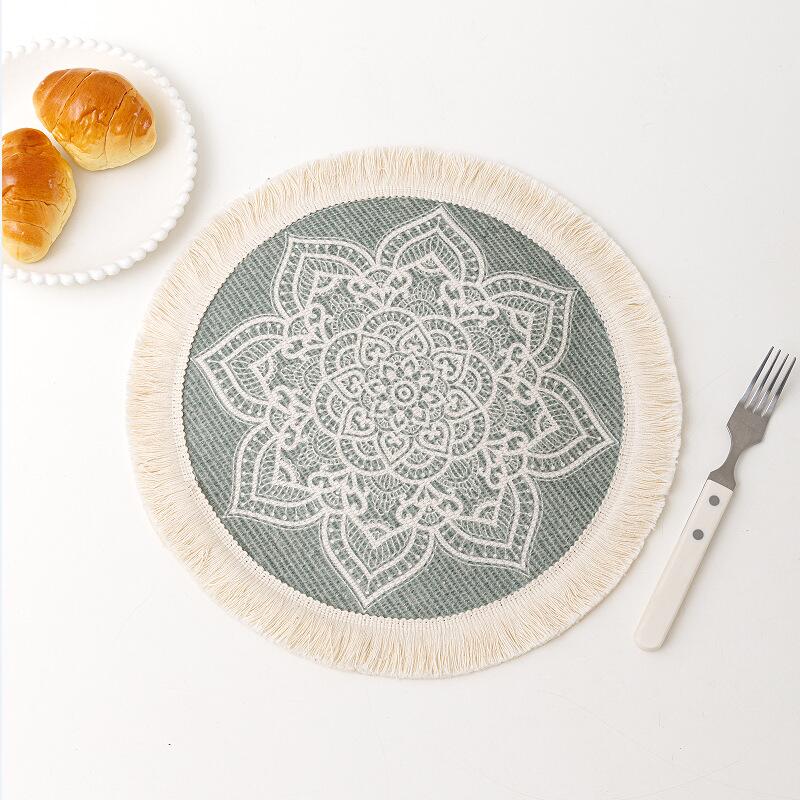 Bohemian Mandala Cotton Rope Woven Placemats Macrame Tassels Table Mats Insulation Pads Coffee Cup Coaster Farmhouse Decor Props - Provence Home Living Store