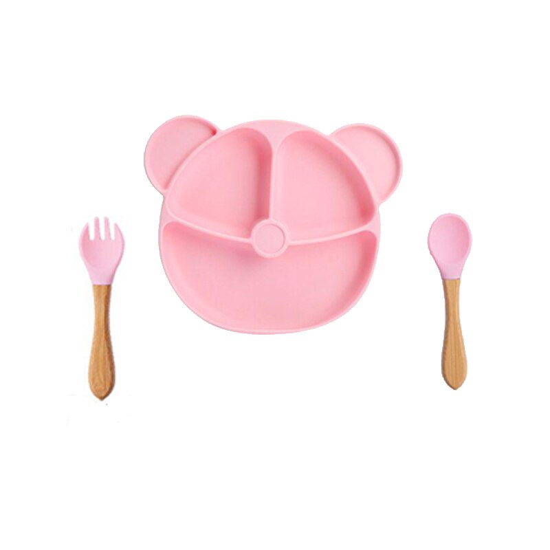 Baby Silicone Feeding Tableware Set Newborn Waterproof Dinner Plate Chark Spoon Sets Baby Eating Learning Dinnerware NO BPA - Provence Home Living Store