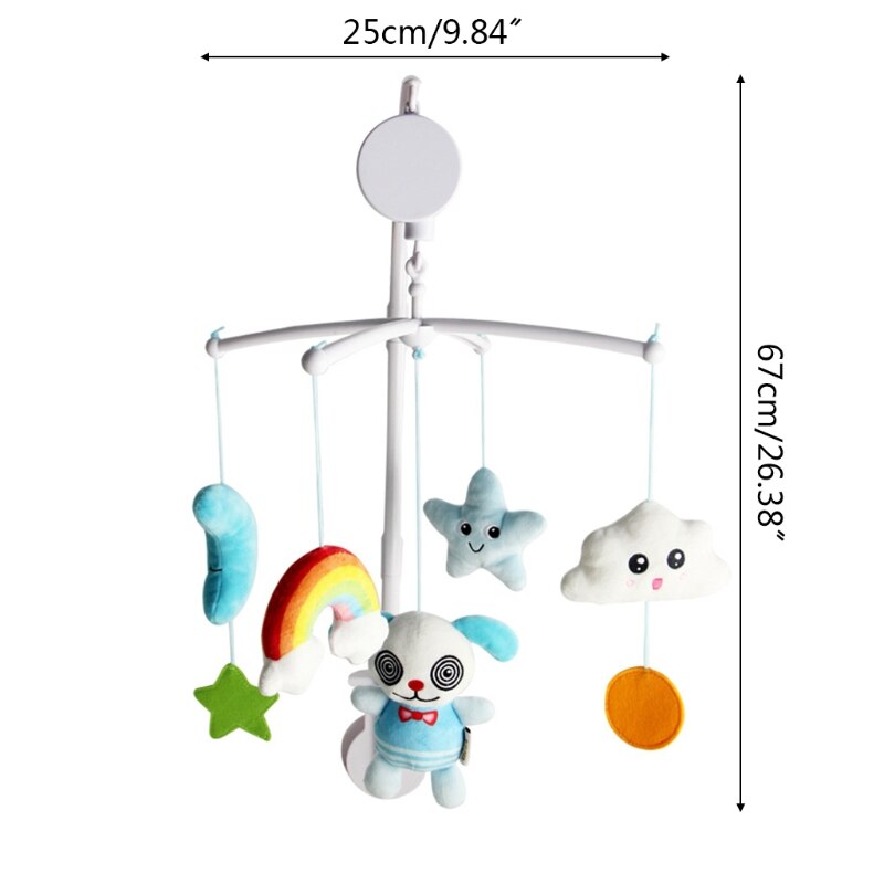 XXFE Baby Crib Mobile Rattle Music Rotating Bed Bell Wind up Musical Box Infant Cot Toy Decoration for Newborn Boys Girls - Provence Home Living Store