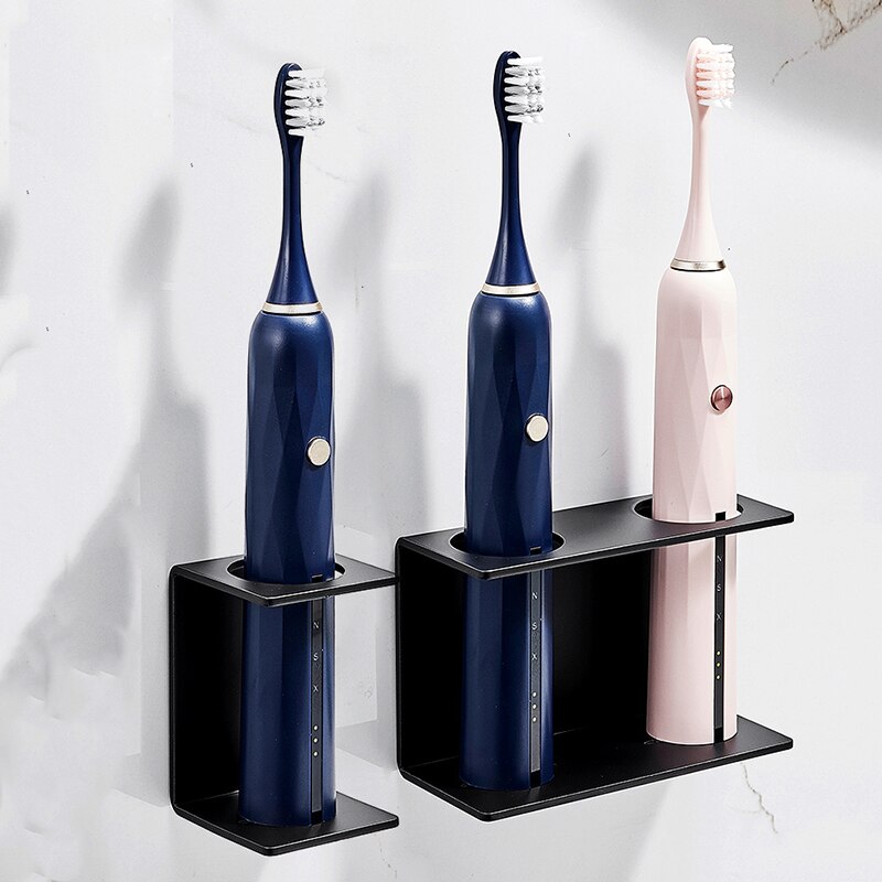 Wall Mounted Electric Toothbrush Holder Black Toothpaste Holder For Bathroom Shelf White Storage Rack For Home Drop Shipping - Provence Home Living Store