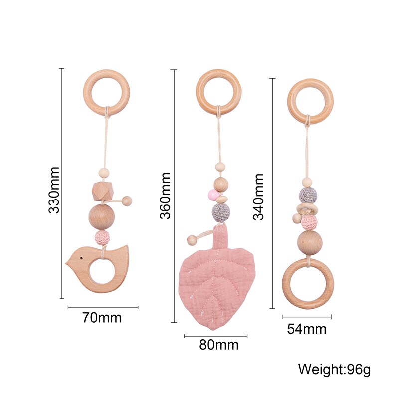 Baby Teether Wooden Gym Play Montessori Wooden Animal Rodent Ring Bead For Kid Teeth Pendant Mobile Bed Holder Baby Products Toy - Provence Home Living Store