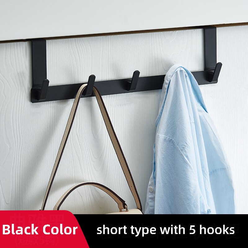 Black Hook Behind The Door Punch Free Hanger Storage On The Bedroom Door Wall Hanging Door-back Clothes Holder - Provence Home Living Store