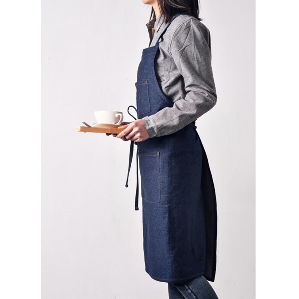 Cotton Denim Aprons Gardening Coffee Shop Kitchen Cooking Baking BBQ Cleaning Painting Restaurant Stylish Design Florist Apron - Provence Home Living Store