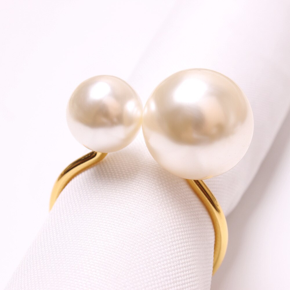 6PCS Pearl Elegant Napkin Ring,Weddings Event Decoration Graceful Napkin Holder,Pretty Napkin Buckles Home Table Party Supplies - Provence Home Living Store