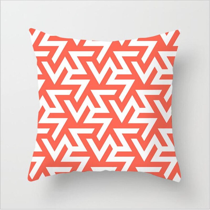 1pcs Coral Orange Cushion Cover Starfish Geometric Decorative Pillow Case Polyester Office Car Sofa Throw Pillowcases Home Decor - Provence Home Living Store