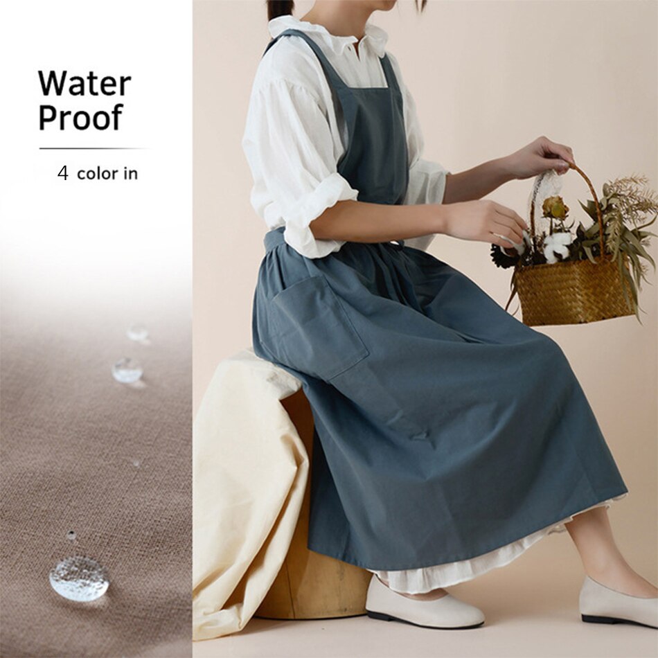 Waterproof Florist Apron Cotton Gardening Coffee Shops Kitchen Apron for Cooking Baking Cleaning Restaurant Stylish Design Apron - Provence Home Living Store