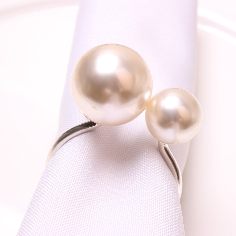 6PCS Pearl Elegant Napkin Ring,Weddings Event Decoration Graceful Napkin Holder,Pretty Napkin Buckles Home Table Party Supplies - Provence Home Living Store