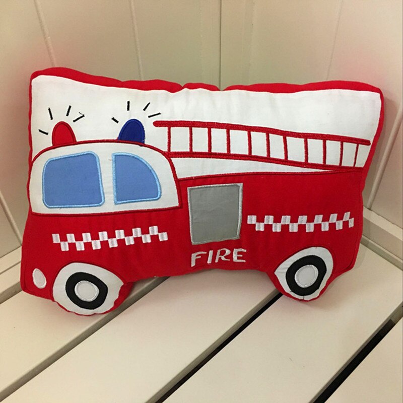 Fashion Fire truck design cushion quality Embroidery children car cushions cotton boy backrest pillow stereo stuffed bed pillows - Provence Home Living Store