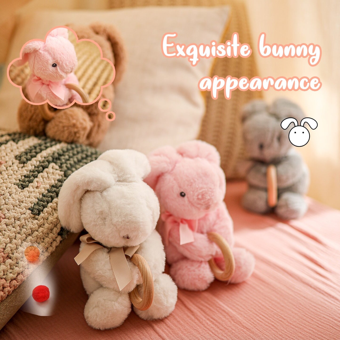 Plush Animals Soft Plush Toy Stuffed Kids Animal Rabbit Sleeping Cute Cartoon Stuffed Animal Dolls Children Birthday Gift - Provence Home Living Store