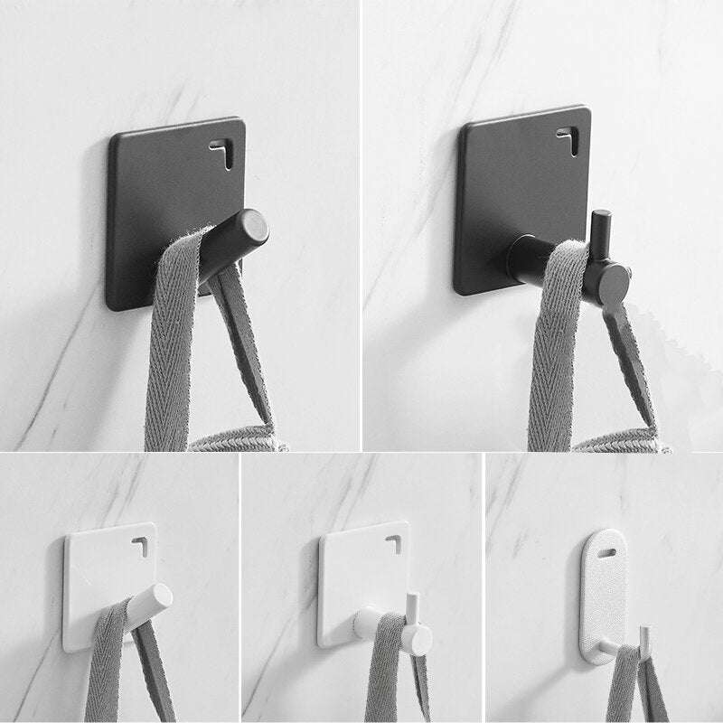 Punch Free Aluminum Hook Wall Door Storage Hooks Multi-Purpose Clothes Rack Hanger Towel Hooks For Home Bathroom Kitchen - Provence Home Living Store