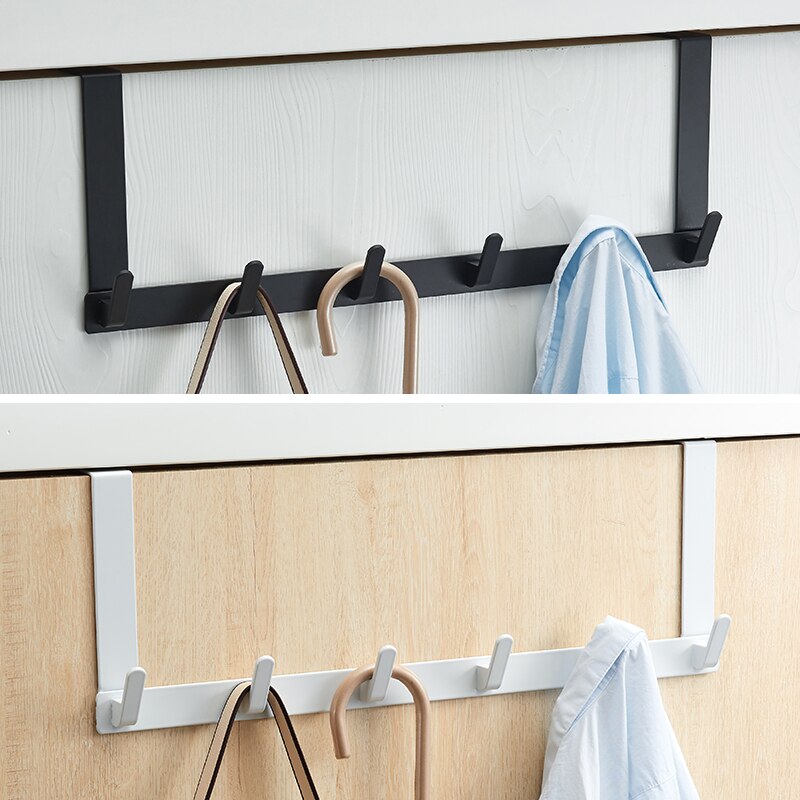 Black Hook Behind The Door Punch Free Hanger Storage On The Bedroom Door Wall Hanging Door-back Clothes Holder - Provence Home Living Store