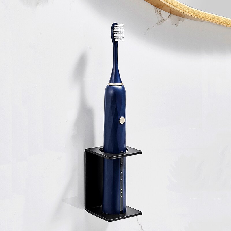 Wall Mounted Electric Toothbrush Holder Black Toothpaste Holder For Bathroom Shelf White Storage Rack For Home Drop Shipping - Provence Home Living Store