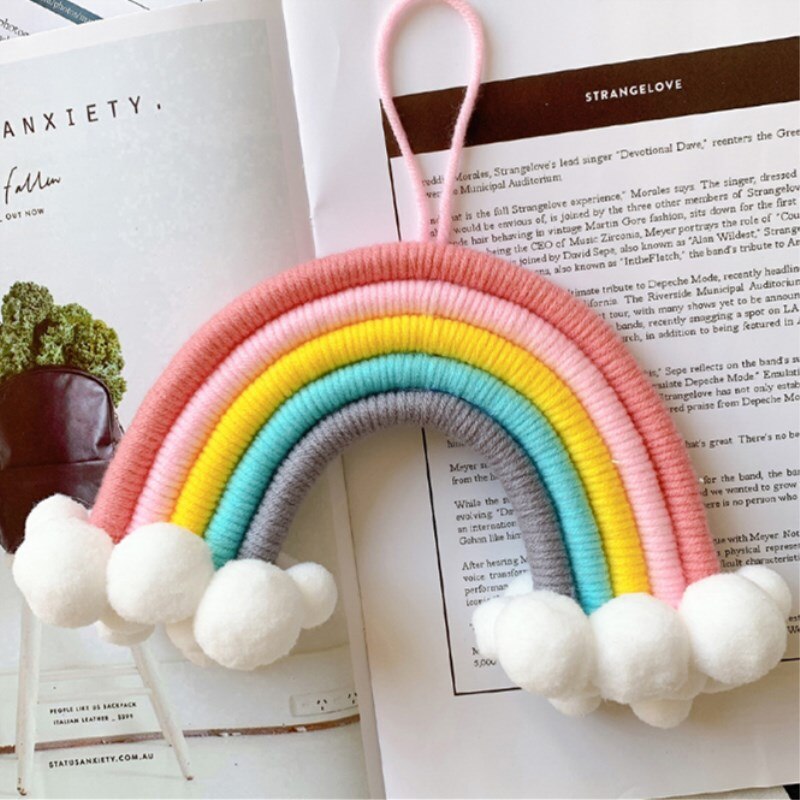 INS Nordic Hand Woven Cloud Rainbow Pendant For Kids Room Decorations Baby Bed Tent Hanging Ornaments Nursery Decor Photo Props - Provence Home Living Store