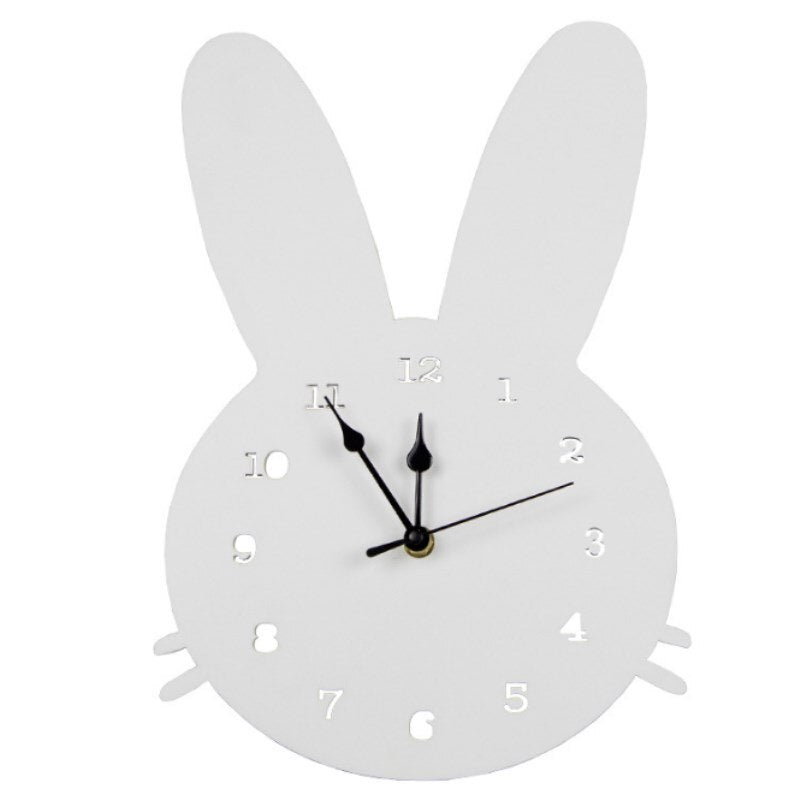 INS Nordic Wooden Rabbit Swan Crown Cloud Wall Clock Kids Room Decorations Wood Mute Clocks Furnitures Photo Props Nursery Decor - Provence Home Living Store