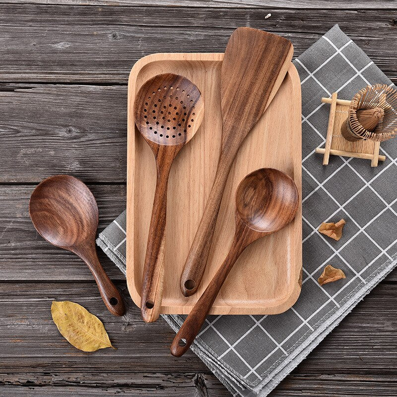 Wooden Spatula Kitchen Tableware Rice Spoon Salad Spatula Baking Scraper Cooking Mixing Rice Shovel Non-Stick Kitchen Tools - Provence Home Living Store