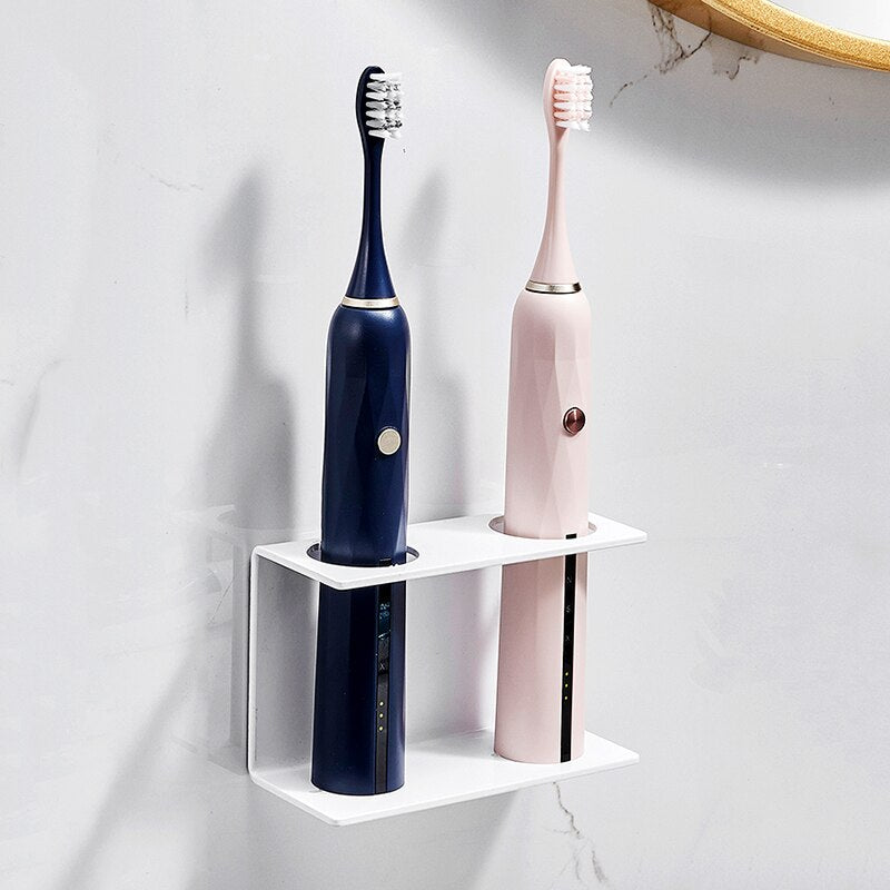 Wall Mounted Electric Toothbrush Holder Black Toothpaste Holder For Bathroom Shelf White Storage Rack For Home Drop Shipping - Provence Home Living Store