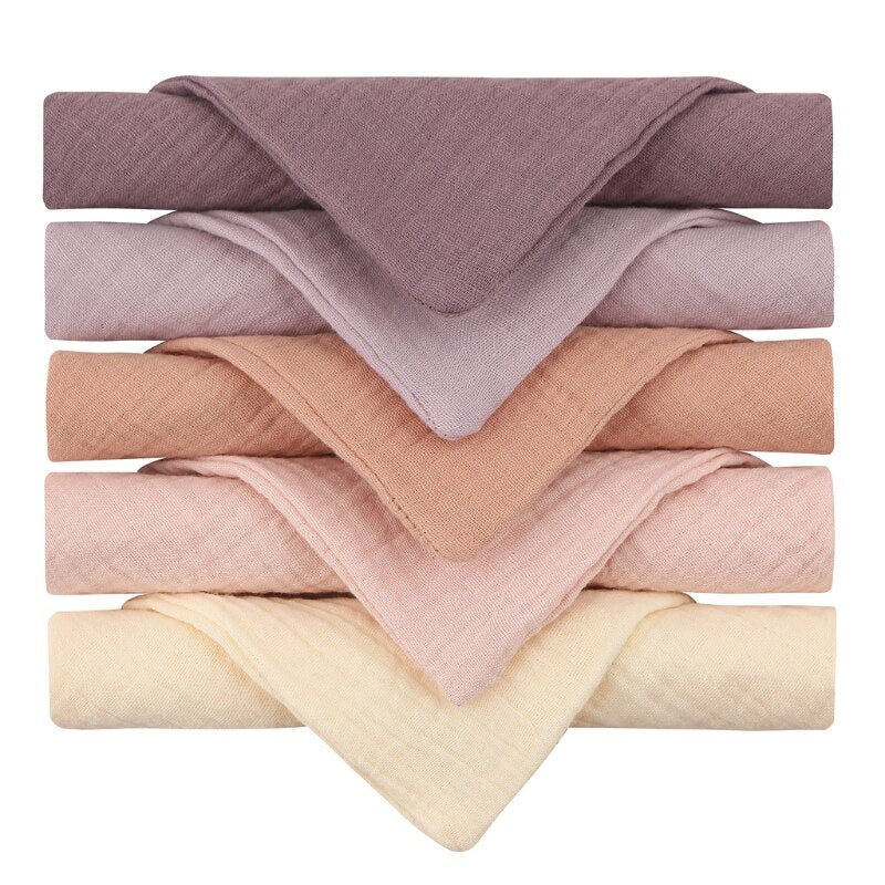 5 Pcs/set Soft Cotton Baby Face Towel Bath Towel Absorbent Gauze Newborn Burp Cloths Kids Washcloth Handkerchief Feeding Towel - Provence Home Living Store