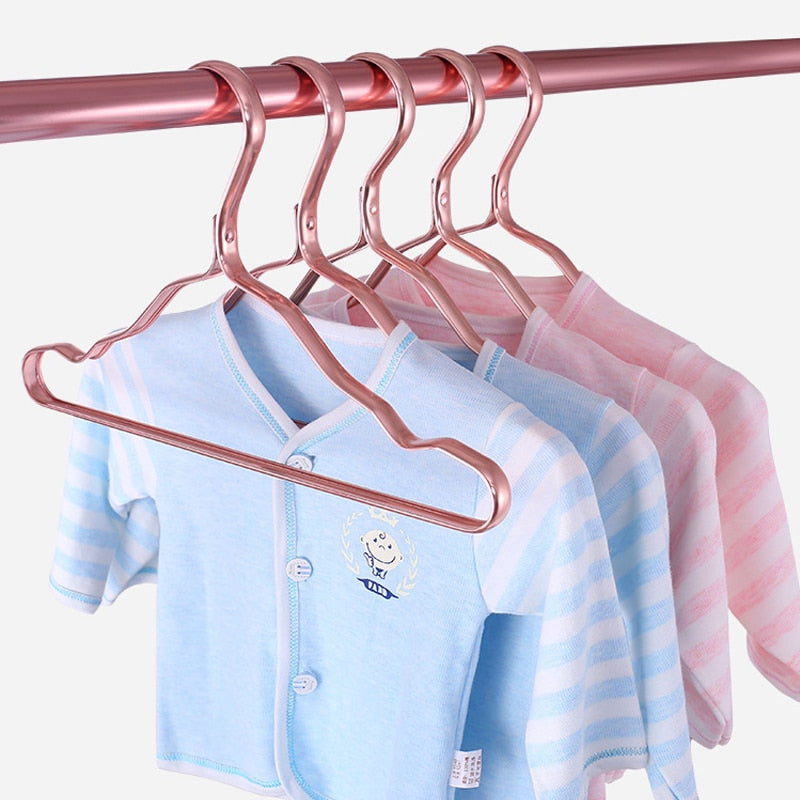 5pcs Children Hanger Baby Clothes Traceless Non-slip Aluminum alloy Clothes Hanger for Kids Household Hanger Closet Storage Rack - Provence Home Living Store