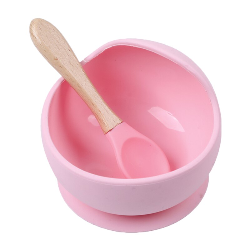 2PCS/1Set Baby Feeding Bowl Food Grade Silicone NO BPA Children Feeding Bowl Waterproof Spoon Baby Kitchen Non-slip Tableware - Provence Home Living Store