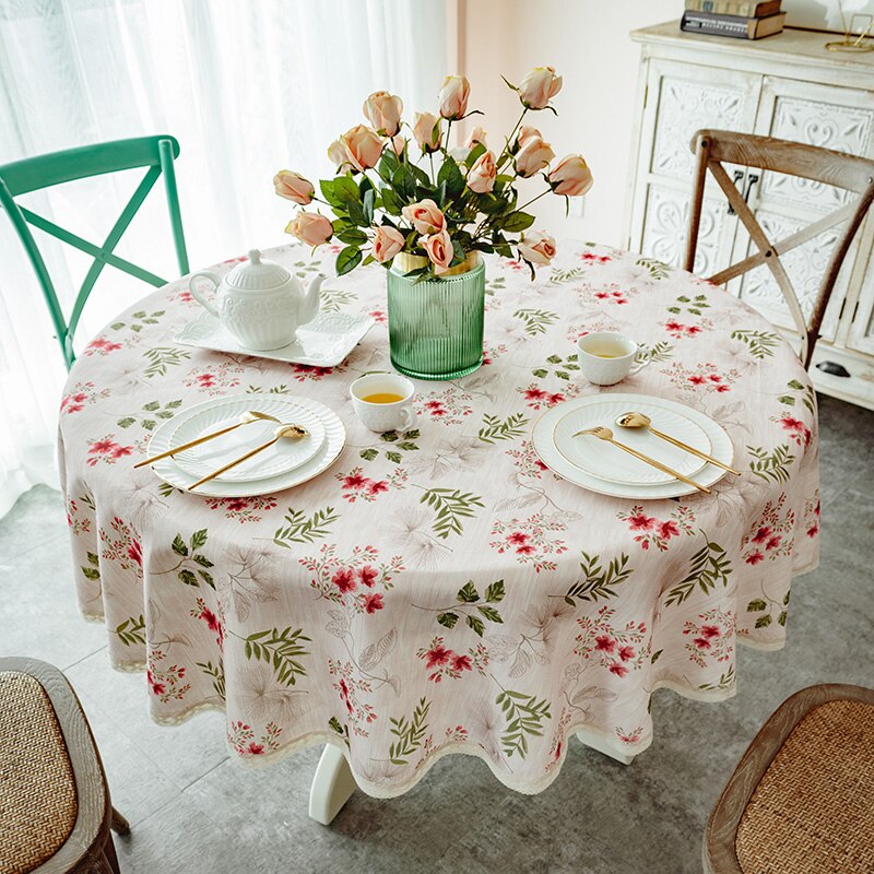 Garden Print Round table cloth Lace party tablecloth American Country style tablecloth dinning table cover elegant table cloths - Provence Home Living Store