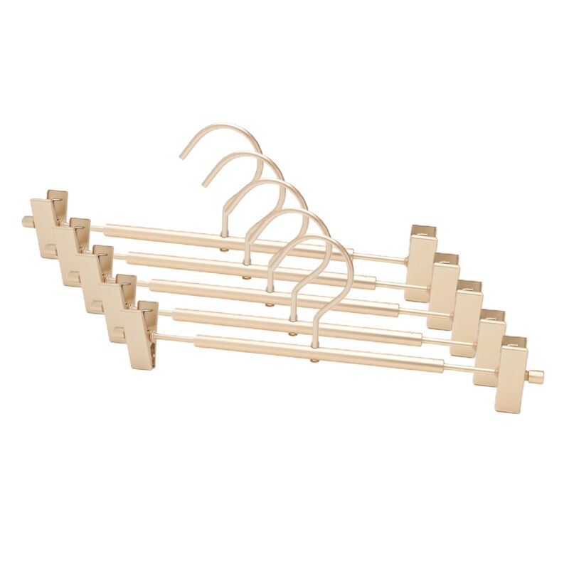 5pcs Trouser Hanger Clips Aluminum Alloy Anti slip Pants Skirt Drying Rack Trousers Clips Wardrobe Storage Metal Clothes Hangers - Provence Home Living Store