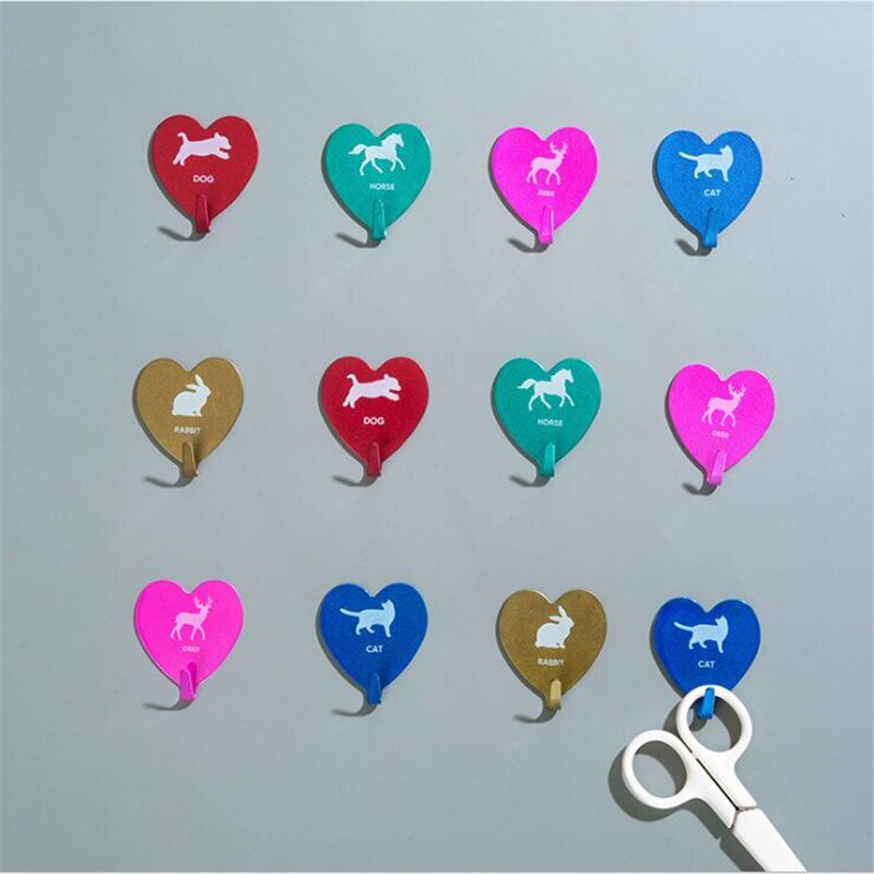 4pcs Love Heart Wall Hooks Clothes Towel Mask Hanger Stainless Steel Bathroom Kitchen Hook Door Keys Organizer Holder Home Decor - Provence Home Living Store