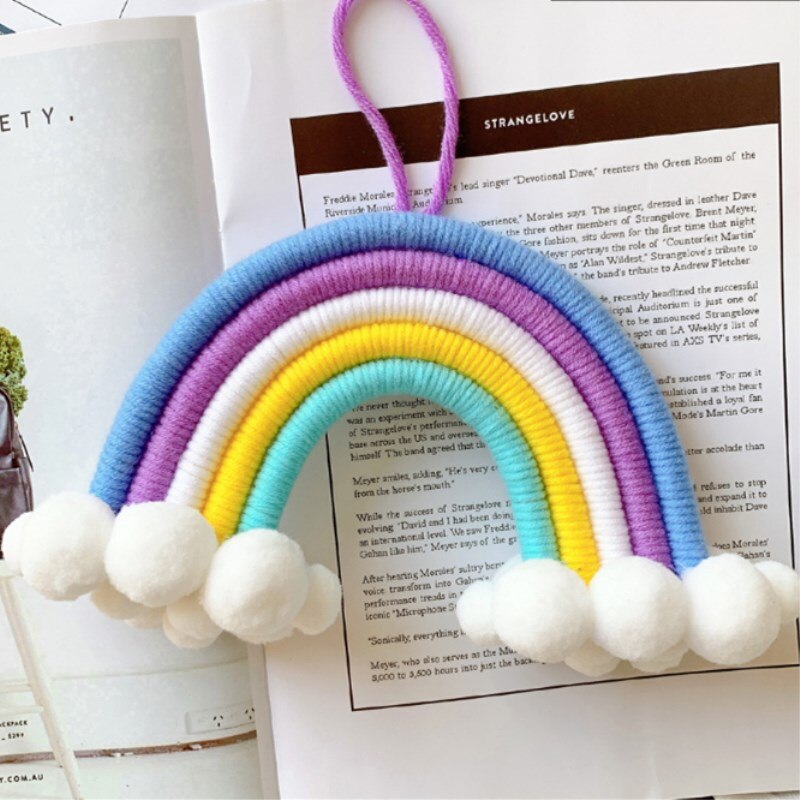 INS Nordic Hand Woven Cloud Rainbow Pendant For Kids Room Decorations Baby Bed Tent Hanging Ornaments Nursery Decor Photo Props - Provence Home Living Store