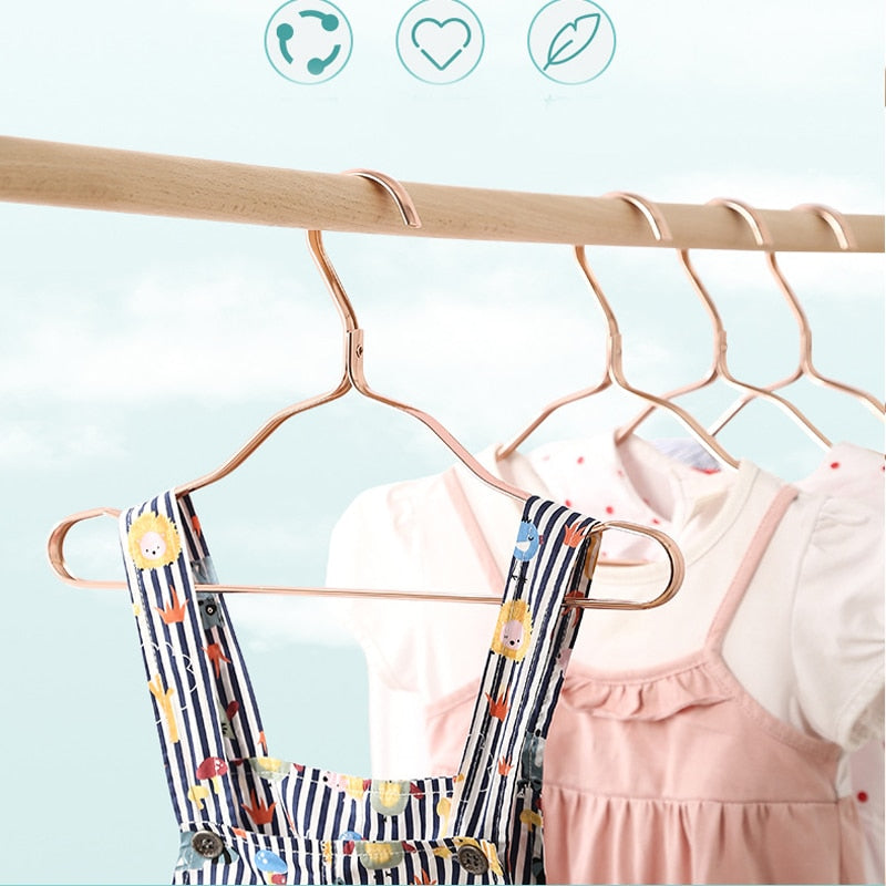 5pcs Children Hanger Baby Clothes Traceless Non-slip Aluminum alloy Clothes Hanger for Kids Household Hanger Closet Storage Rack - Provence Home Living Store