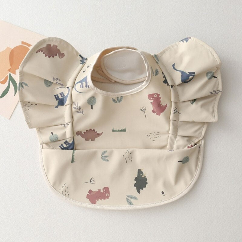 New Cartoon Bear Baby Bibs Waterproof Washable Newborn Boys Girls Feeding Apron Sleeveless Wings Art Smock for 0-3T Baby Stuff - Provence Home Living Store