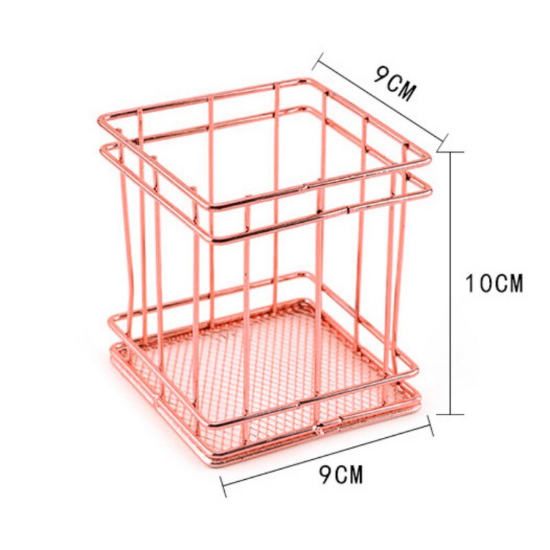 Nordic Metal Storage Basket Desktop Office Sundries Finishing Organizer Iron Table Debris Dressing Cosmetics Box Home Decoration - Provence Home Living Store