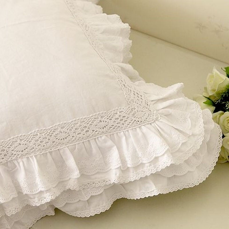 New pastoral Cushion cover European Lace ruffle pillow cover handmade bedding pillow pillowcase sofa cushion christmas pillow - Provence Home Living Store