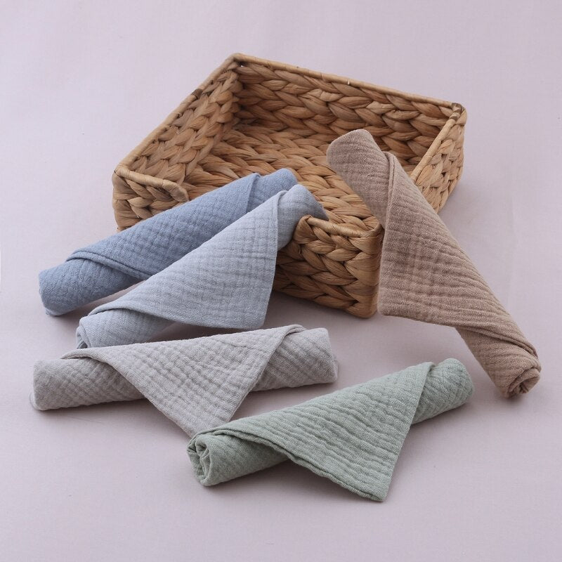 5 Pcs/set Soft Cotton Baby Face Towel Bath Towel Absorbent Gauze Newborn Burp Cloths Kids Washcloth Handkerchief Feeding Towel - Provence Home Living Store