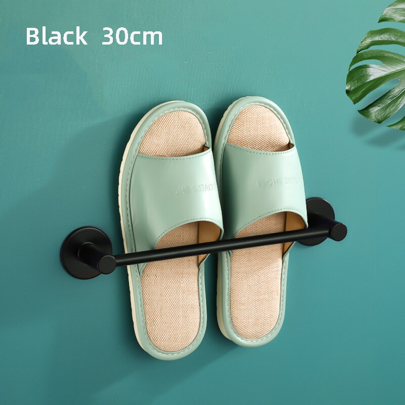 Slipper Rack Towel Hanger Wall-Mounted Shoes Storage Rack Punch Free Aluminium Alloy Slippers Holder - Provence Home Living Store