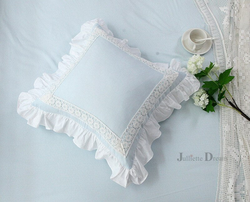 Luxury European Ruffle lace cushion cover wrinkle pillow cover cake layer princess christmas pillow cover throw pillow covers - Provence Home Living Store